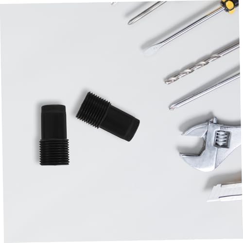 2pcs Telescopic Rod Thread Head Tips Mop Pole Adapter Replacement Black 1