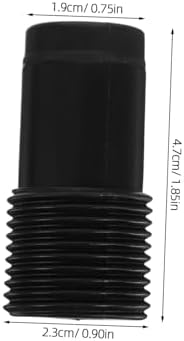 2pcs Telescopic Rod Thread Head Tips Mop Pole Adapter Replacement Black 1