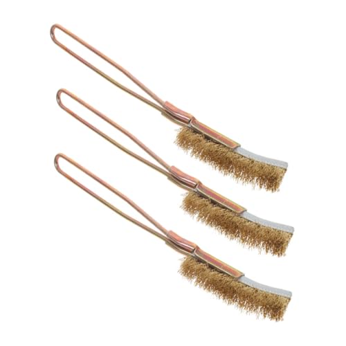 KICHOUSE 3Pcs Mini Stainless Steel Wire Brush for Rust and Grime Removal