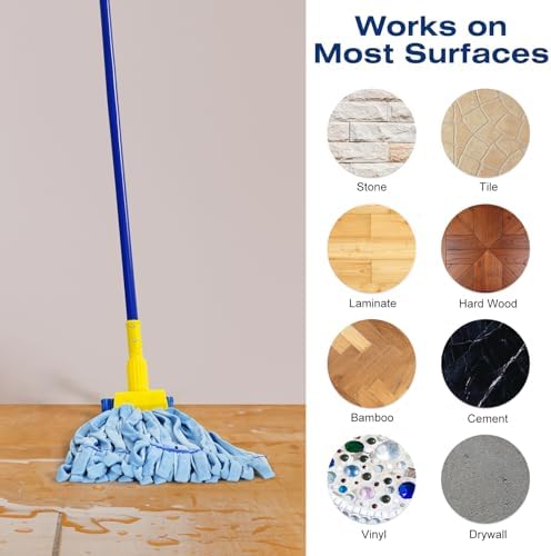 Matthew Microfiber Tube Mop Replacement Head 12 Pack Medium Blue