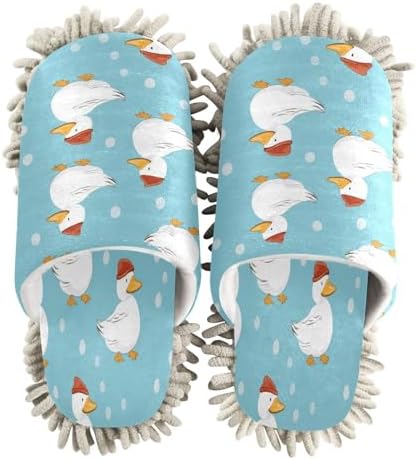 Bulletgxll Duck with Hats Microfiber Cleaning Slippers - L