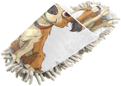 Bulletgxll Cartoon Dog Mopping Slippers L Size