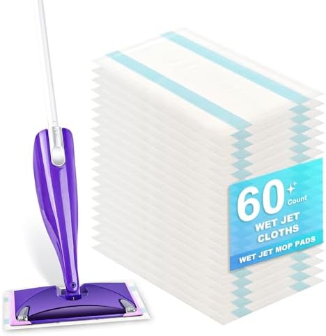 60 Count Swiffer Wet Jet Mop Pad Refills - High Absorbent Cotton