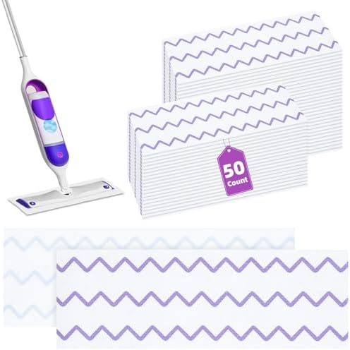 Nicemiya 50 Count Microfiber Mop Pads for Swiffer PowerMop 1