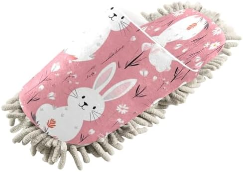 Bulletgxll Cute Rabbits Mopping Slippers Washable
