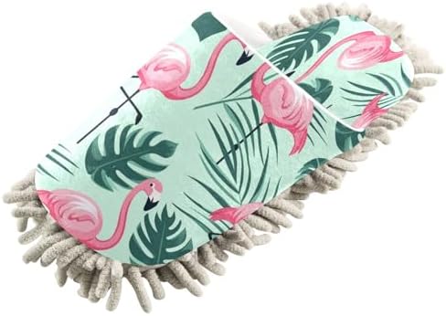 Bulletgxll Pink Flamingo Mop Slippers Washable