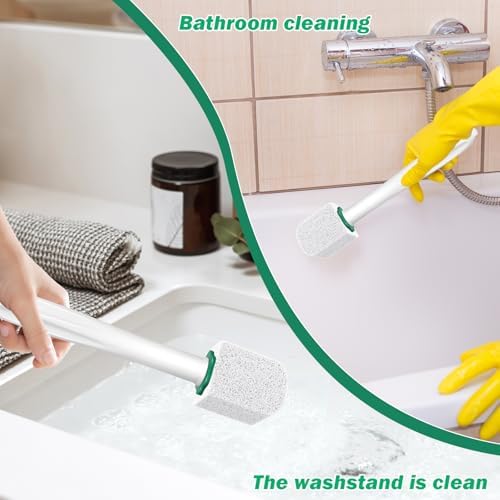 12PCS Pumice Stone with Long Handle for Toilet Cleaning