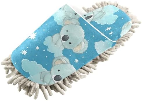Bulletgxll Clouds and Koala Mopping Slippers - Washable Reusable