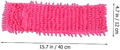 6pcs Red Chenille Mop Cloths for Home Cleaning