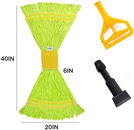 Matthew Cleaning Microfiber String Mop Head Replacement Green 3 Pack