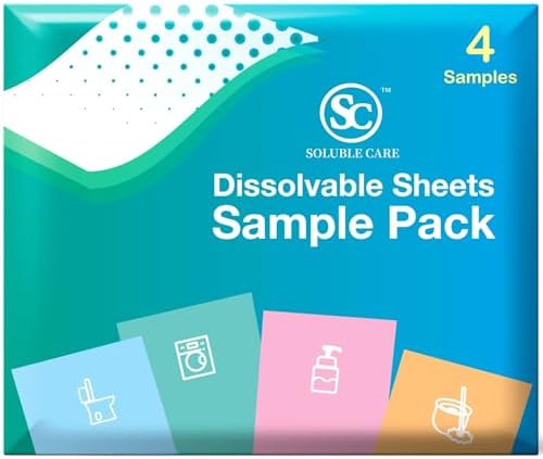 Soluble Care Sample Sheet Pack - Laundry Toilet Floor Hand Soap