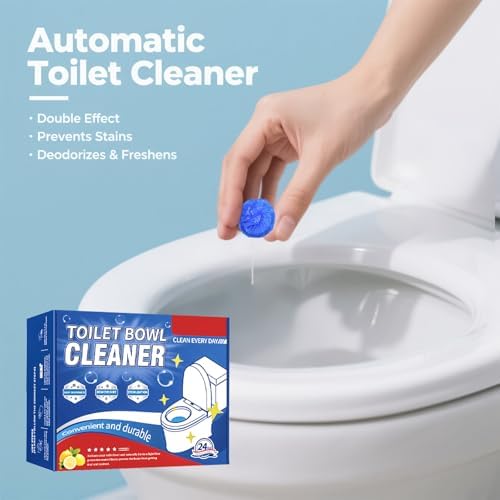 Ruheaou Toilet Cleaning Tablets 24 Count - Fast Dissolving Long Lasting Freshness