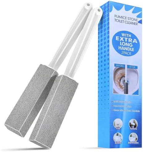 Cnigrpl Toilet Cleaner Pumice Stone 2Pack with Extra Long Handle
