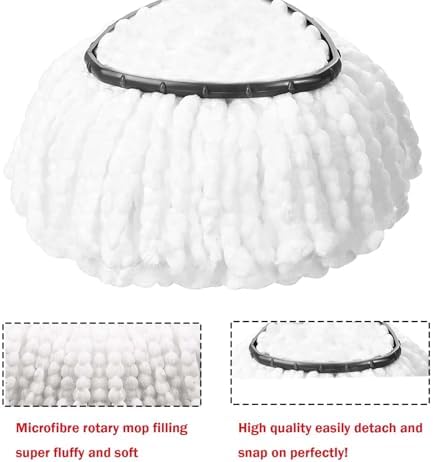 FOOKCIAN Spin Mop Refill Head Microfiber Deep Clean Machine Washable
