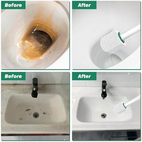12PCS Pumice Stone with Long Handle for Toilet Cleaning