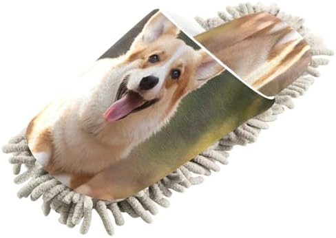 Bulletgxll Cute Dog Microfiber Mopping Slippers - L