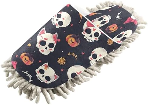 Zhirexin Halloween Bow Skull Cleaning Slippers