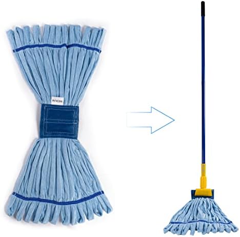 Matthew Microfiber Tube Mop Replacement Head 12 Pack Medium Blue