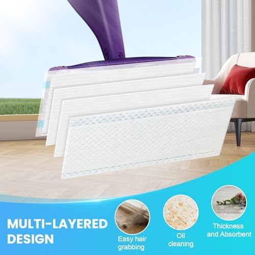 60 Count Swiffer Wet Jet Mop Pad Refills - High Absorbent Cotton