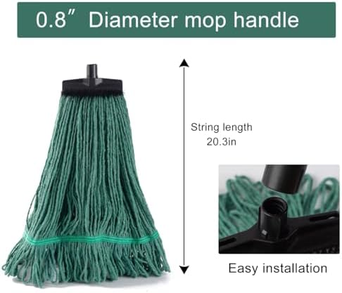 Matthew Heavy Duty Mop Head Replacement 2-Pack Green with Brush