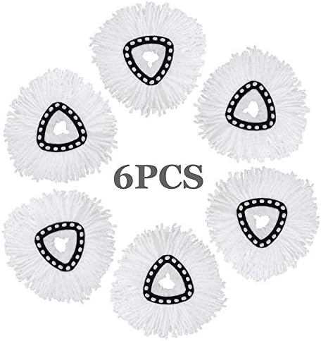 6 Pack Spin Mop Replacement Heads Microfiber