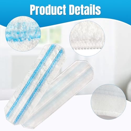 MengTiger 4-Pack Replacement Mop Pads for O-Cedar H2Pro Vileda
