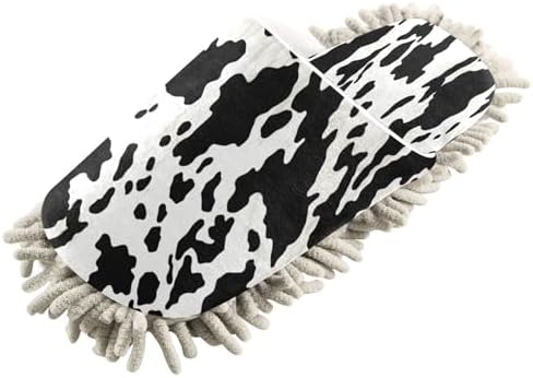 Bulletgxll Cow Print Mopping Slippers - Washable Comfortable and Durable