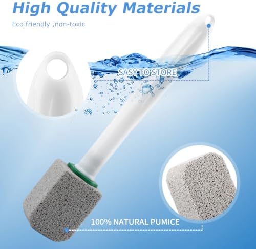 CALIDAKA 10-Pack Pumice Stone Cleaner with Long Handle and Adhesive Hooks