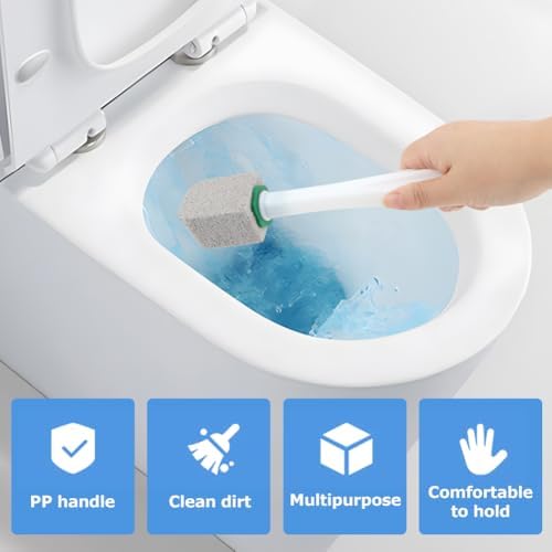 CALIDAKA 10-Pack Pumice Stone Cleaner with Long Handle and Adhesive Hooks
