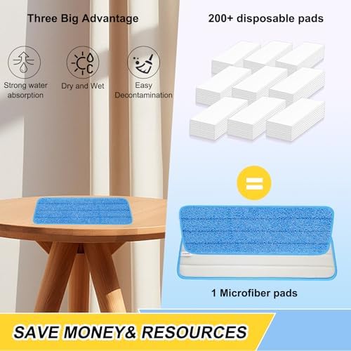3 Pack Microfiber Spray Mop Replacement Heads for Bona and Other Mops