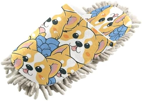 Bulletgxll Cartoon Dog Cleaning Mop Slippers L