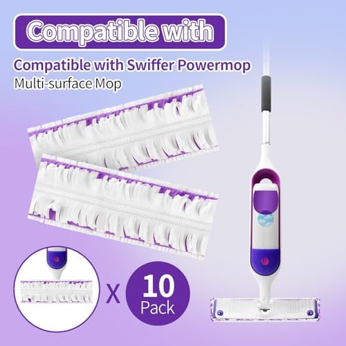 10 Pack ZHAYAO Swiffer Power Mop Refills Unscented Multi-Surface Mopping Pads