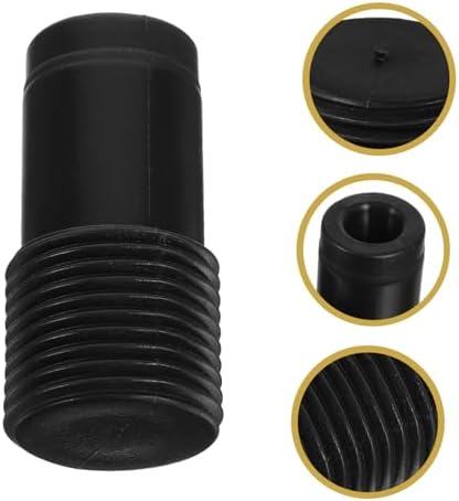 2pcs Telescopic Rod Thread Head Tips Mop Pole Adapter Replacement Black 1