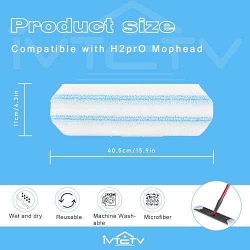 3-Pack Replacement Mop Pads for O-Cedar H2Pro Flat Mop System