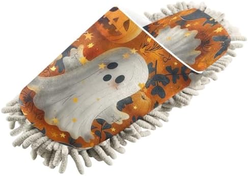 Zhirexin Halloween White Mop Slippers with Microfiber