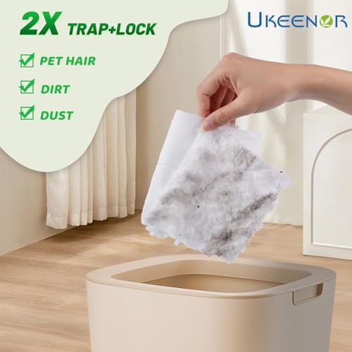 UKEENOR Heavy Duty Pet Dry Mop Refills 40 Count 78x118
