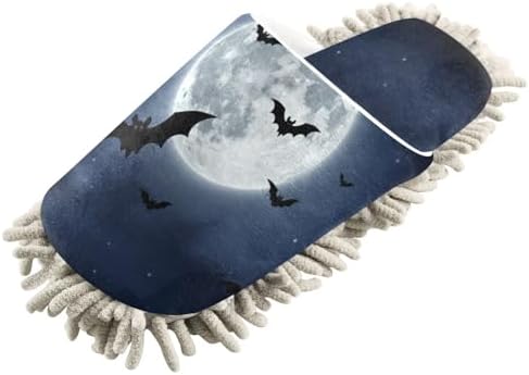 FLildon Microfiber Mop Slippers Halloween Bats Design