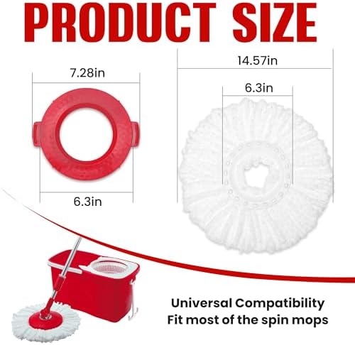 BOCA STORY 6Pcs Round Mop Head Scrubber Brush Replacement