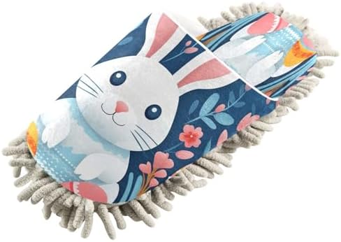 Bulletgxll Easter Rabbit Cleaning Slippers for Men Women L