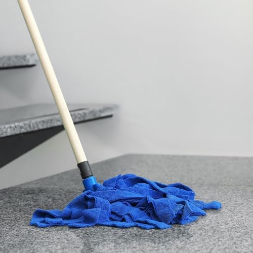 MECCANIXITY Commercial Mop Head Replacement - 10 Oz 335 Inch Microfiber Blue