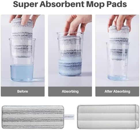 JOYMOOP Replacement Mop Pads 13inch Microfiber 50 Pack - Grey Stripe