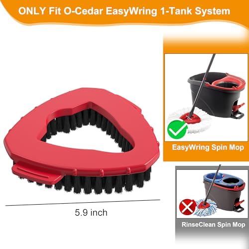 Folews Red Scrubber Mop Head for O-Cedar EasyWring 1-Tank System