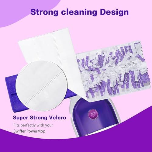 AWAYDD Disposable Mopping Pad Refills for PowerMop 25 Count Purple
