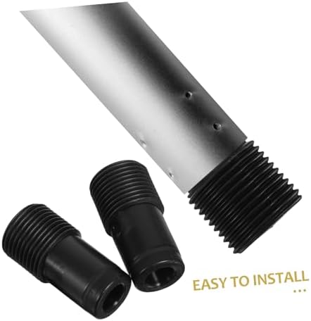 2pcs Telescopic Rod Thread Head Tips Mop Pole Adapter Replacement Black 1
