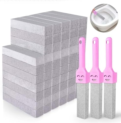 CONLI 60 Pack Pumice Stones with Handle for Toilet Cleaning