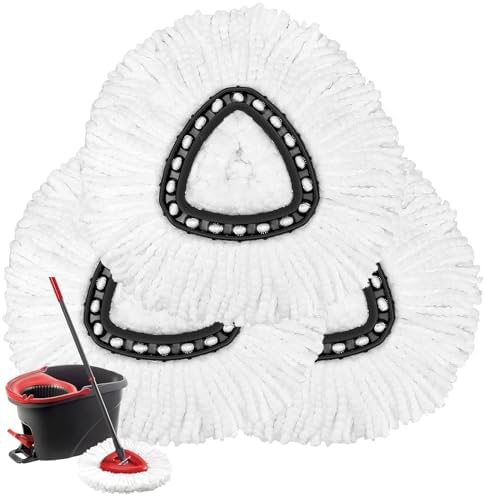3 Pack Spin Mop Replacement Heads for O-Ceda Easywring
