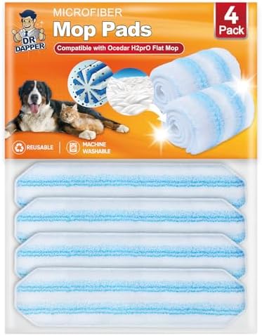 DR DAPPER H2prO Flat Mop Pad Replacement 4 Pack