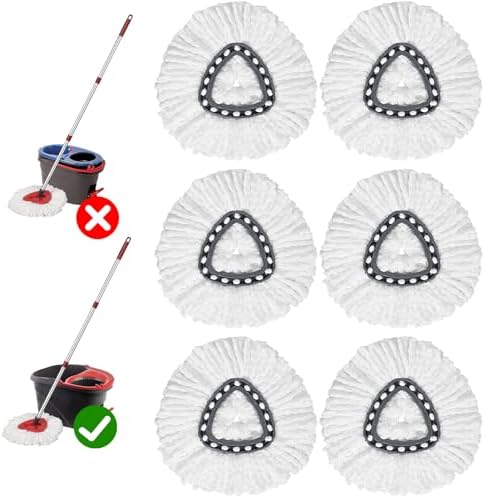 GRAREND Spin Mop Head Refill 1-Tank System 6 Pack