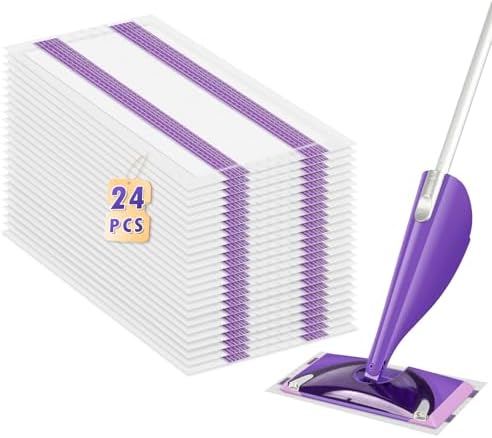 Bisenkud 24 Count WetJet Pad Refills for Swiffer Mop