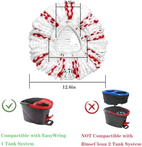 Fazlynyi 4 Pack Spin Mop Replacement Head